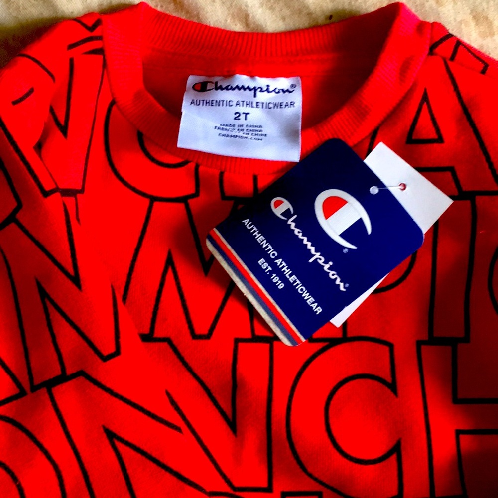 New champion 2pc pant set size2T red and black